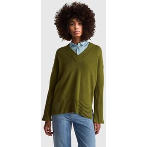 United Colors of Benetton Benetton, Oversized Sweater In Wool Blend, Military Green, Women United Colors of Benetton Benetton, Oversized Sweater In Wool Blend, Military Green, Women