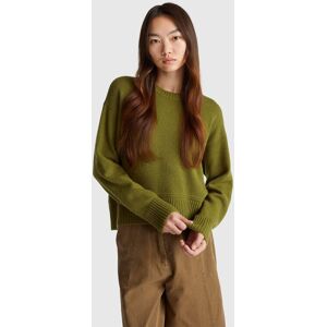 United Colors of Benetton Benetton, Boxy Fit Sweater In Wool Blend, Military Green, Women United Colors of Benetton Benetton, Boxy Fit Sweater In Wool Blend, Military Green, Women