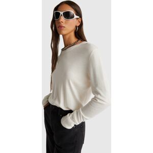 United Colors of Benetton Benetton, Long Sleeve Top In Silk Blend, Creamy White, Women United Colors of Benetton Benetton, Long Sleeve Top In Silk Blend, Creamy White, Women