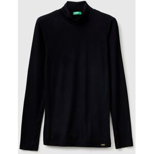 United Colors of Benetton Benetton, Turtleneck Sweater In Cashmere And Modal Blend, Black, Women United Colors of Benetton Benetton, Turtleneck Sweater In Cashmere And Modal Blend, Black, Women