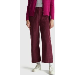 United Colors of Benetton Benetton, Straight Corduroy Trousers, Plum, Women United Colors of Benetton Benetton, Straight Corduroy Trousers, Plum, Women