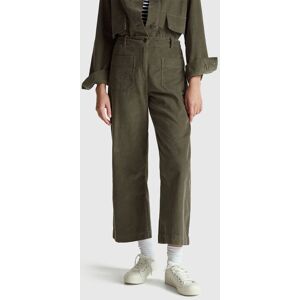 United Colors of Benetton Benetton, Straight Corduroy Trousers, Military Green, Women United Colors of Benetton Benetton, Straight Corduroy Trousers, Military Green, Women