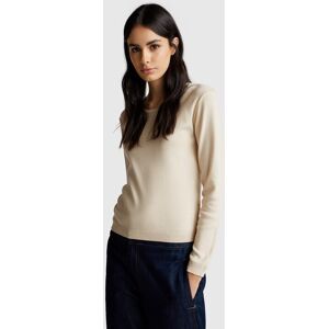 United Colors of Benetton Benetton, Crew Neck Sweater In Pure Cotton, Beige, Women United Colors of Benetton Benetton, Crew Neck Sweater In Pure Cotton, Beige, Women