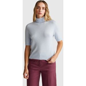 United Colors of Benetton Benetton, Red Short Sleeve Turtleneck In Cashmere Blend, Light Blue, Women United Colors of Benetton Benetton, Red Short Sleeve Turtleneck In Cashmere Blend, Light Blue, Women