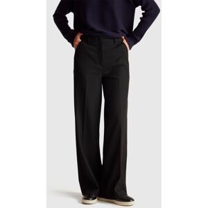 United Colors of Benetton Benetton, Wide Trousers In Stretch Viscose Blend, Black, Women United Colors of Benetton Benetton, Wide Trousers In Stretch Viscose Blend, Black, Women