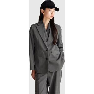 United Colors of Benetton Benetton, Pinstripe Blazer In Viscose Blend, Dark Gray, Women United Colors of Benetton Benetton, Pinstripe Blazer In Viscose Blend, Dark Gray, Women