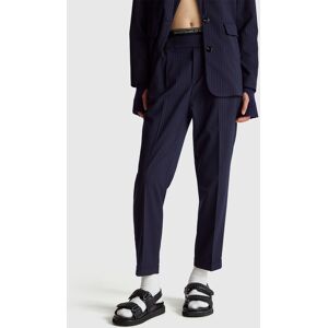 United Colors of Benetton Benetton, Pinstripe Flannel Trousers, Blue, Women United Colors of Benetton Benetton, Pinstripe Flannel Trousers, Blue, Women