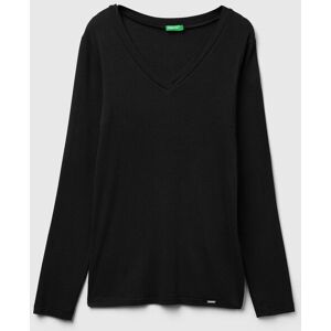 United Colors of Benetton Benetton, T-shirt In Cashmere And Modal Blend, Black, Women United Colors of Benetton Benetton, T-shirt In Cashmere And Modal Blend, Black, Women