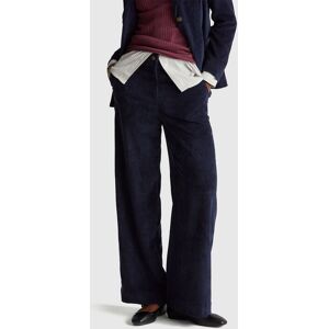 United Colors of Benetton Benetton, Flared Corduroy Trousers, Dark Blue, Women United Colors of Benetton Benetton, Flared Corduroy Trousers, Dark Blue, Women