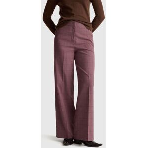 United Colors of Benetton Benetton, Pink Wide-leg Houndstooth Trousers, Plum, Women United Colors of Benetton Benetton, Pink Wide-leg Houndstooth Trousers, Plum, Women
