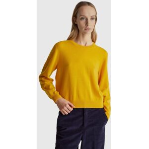 United Colors of Benetton Benetton, Relaxed Fit Pure Merino Wool Sweater, Mustard, Women United Colors of Benetton Benetton, Relaxed Fit Pure Merino Wool Sweater, Mustard, Women