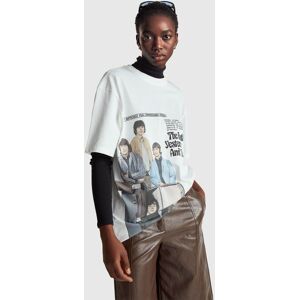 United Colors of Benetton Benetton, The Beatles Cotton T-shirt, White, Women United Colors of Benetton Benetton, The Beatles Cotton T-shirt, White, Women