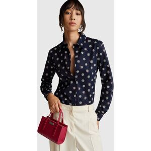 United Colors of Benetton Benetton, Patterned Shirt In Lightweight Cotton, Dark Blue, Women United Colors of Benetton Benetton, Patterned Shirt In Lightweight Cotton, Dark Blue, Women