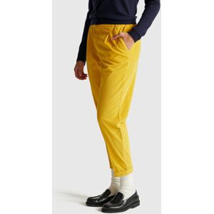 United Colors of Benetton Benetton, Chinos In Velvet With Stretch Waist, Mustard, Women United Colors of Benetton Benetton, Chinos In Velvet With Stretch Waist, Mustard, Women