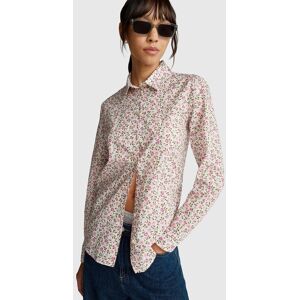 United Colors of Benetton Benetton, Patterned Shirt In Lightweight Cotton, Creamy White, Women United Colors of Benetton Benetton, Patterned Shirt In Lightweight Cotton, Creamy White, Women