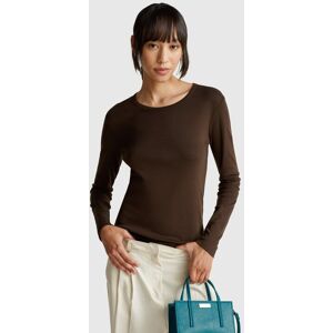 United Colors of Benetton Benetton, Long Sleeve 100% Cotton T-shirt, Brown, Women United Colors of Benetton Benetton, Long Sleeve 100% Cotton T-shirt, Brown, Women