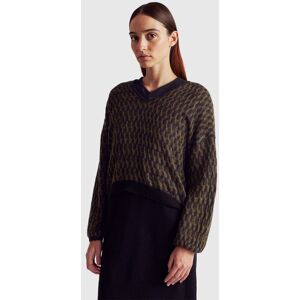 United Colors of Benetton Benetton, Cable Knit Sweater In Alpaca Blend, Black, Women United Colors of Benetton Benetton, Cable Knit Sweater In Alpaca Blend, Black, Women