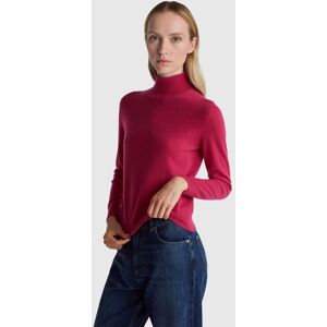 United Colors of Benetton Benetton, Fuchsia Turtleneck Sweater In Pure Merino Wool, Cyclamen, Women United Colors of Benetton Benetton, Fuchsia Turtleneck Sweater In Pure Merino Wool, Cyclamen, Women