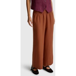 United Colors of Benetton Benetton, Wide Leg Trousers In Pure Linen, Women United Colors of Benetton Benetton, Wide Leg Trousers In Pure Linen, Women