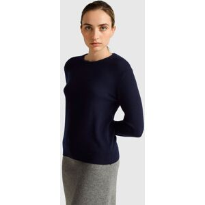 United Colors of Benetton Benetton, Dark Blue Crew Neck Sweater In Pure Merino Wool, Dark Blue, Women United Colors of Benetton Benetton, Dark Blue Crew Neck Sweater In Pure Merino Wool, Dark Blue, Women