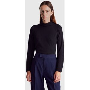United Colors of Benetton Benetton, Black Turtleneck Sweater In Cashmere And Wool Blend, Black, Women United Colors of Benetton Benetton, Black Turtleneck Sweater In Cashmere And Wool Blend, Black, Women