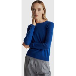 United Colors of Benetton Benetton, Blue Crew Neck Sweater In Merino Wool, Blue, Women United Colors of Benetton Benetton, Blue Crew Neck Sweater In Merino Wool, Blue, Women
