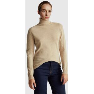 Benetton Beige Merino Wool High Neck Sweater - Sweater Benetton Beige Merino Wool High Neck Sweater - Sweater