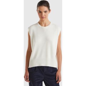 United Colors of Benetton Benetton, Vest In Wool And Viscose Blend, Creamy White, Women United Colors of Benetton Benetton, Vest In Wool And Viscose Blend, Creamy White, Women
