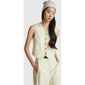 United Colors of Benetton Benetton, Vest In Wool And Viscose Blend, Creamy White, Women United Colors of Benetton Benetton, Vest In Wool And Viscose Blend, Creamy White, Women