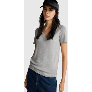 United Colors of Benetton Benetton, Pure Cotton T-shirt With V-neck, Light Gray, Women United Colors of Benetton Benetton, Pure Cotton T-shirt With V-neck, Light Gray, Women