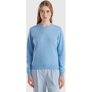 United Colors of Benetton Benetton, Light Blue Crew Neck Sweater In Merino Wool, Light Blue, Women United Colors of Benetton Benetton, Light Blue Crew Neck Sweater In Merino Wool, Light Blue, Women