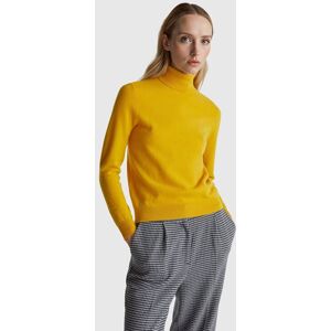 United Colors of Benetton Benetton, Yellow Ochre Turtleneck Sweater In Pure Merino Wool, Mustard, Women United Colors of Benetton Benetton, Yellow Ochre Turtleneck Sweater In Pure Merino Wool, Mustard, Women