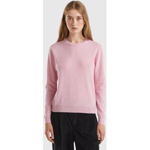 United Colors of Benetton Benetton, Pink Crew Neck Sweater In Merino Wool, Pink, Women United Colors of Benetton Benetton, Pink Crew Neck Sweater In Merino Wool, Pink, Women