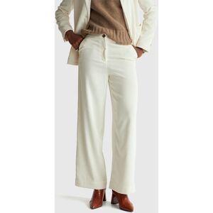 United Colors of Benetton Benetton, Flared Corduroy Trousers, Creamy White, Women United Colors of Benetton Benetton, Flared Corduroy Trousers, Creamy White, Women