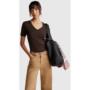 Benetton Model V-neck Cotton Women - T-shirt Benetton Model V-neck Cotton Women - T-shirt