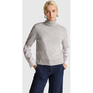 United Colors of Benetton Benetton, Light Gray Short Sleeve Turtleneck In Cashmere Blend, Light Gray, Women United Colors of Benetton Benetton, Light Gray Short Sleeve Turtleneck In Cashmere Blend, Light Gray, Women