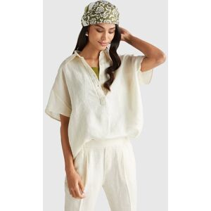 United Colors of Benetton Benetton, Blouse In Pure Linen, Creamy White, Women United Colors of Benetton Benetton, Blouse In Pure Linen, Creamy White, Women