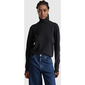 United Colors of Benetton Benetton, Dark Gray Turtleneck Sweater In Pure Merino Wool, Dark Gray, Women United Colors of Benetton Benetton, Dark Gray Turtleneck Sweater In Pure Merino Wool, Dark Gray, Women