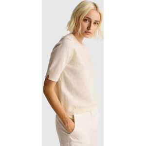 United Colors of Benetton Benetton, Cream Short Sleeve Sweater In Pure Merino Wool, Creamy White, Women United Colors of Benetton Benetton, Cream Short Sleeve Sweater In Pure Merino Wool, Creamy White, Women