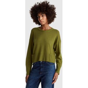 United Colors of Benetton Benetton, Sweater In Wool And Viscose Blend, Military Green, Women United Colors of Benetton Benetton, Sweater In Wool And Viscose Blend, Military Green, Women