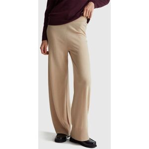 United Colors of Benetton Benetton, Beige Wide Leg Trousers In Cashmere And Wool Blend, Beige, Women United Colors of Benetton Benetton, Beige Wide Leg Trousers In Cashmere And Wool Blend, Beige, Women