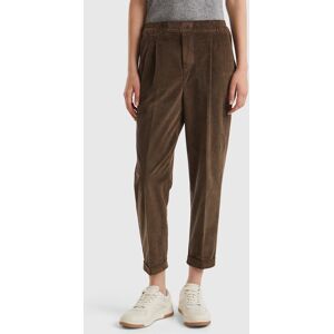 United Colors of Benetton Benetton, Chinos In Velvet With Stretch Waist, Brown, Women United Colors of Benetton Benetton, Chinos In Velvet With Stretch Waist, Brown, Women