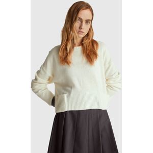 United Colors of Benetton Benetton, Sweater In Wool And Viscose Blend, Creamy White, Women United Colors of Benetton Benetton, Sweater In Wool And Viscose Blend, Creamy White, Women