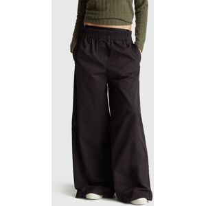 United Colors of Benetton Benetton, Wide Trousers In Pure Cotton, Black, Women United Colors of Benetton Benetton, Wide Trousers In Pure Cotton, Black, Women