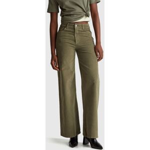 United Colors of Benetton Benetton, Wide Fit Velvet Trousers, Women United Colors of Benetton Benetton, Wide Fit Velvet Trousers, Women
