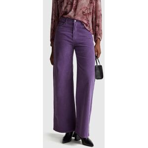 United Colors of Benetton Benetton, Wide Fit Corduroy Trousers, Violet, Women United Colors of Benetton Benetton, Wide Fit Corduroy Trousers, Violet, Women