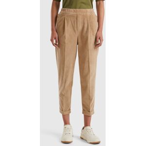 United Colors of Benetton Benetton, Chinos In Velvet With Stretch Waist, Camel, Women United Colors of Benetton Benetton, Chinos In Velvet With Stretch Waist, Camel, Women