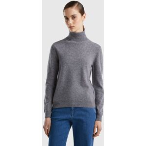 United Colors of Benetton Benetton, Mouse Gray Turtleneck Sweater In Pure Merino Wool, Dark Gray, Women United Colors of Benetton Benetton, Mouse Gray Turtleneck Sweater In Pure Merino Wool, Dark Gray, Women