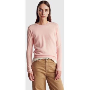 United Colors of Benetton Benetton, Powder Pink Crew Neck Sweater In Merino Wool, Soft Pink, Women United Colors of Benetton Benetton, Powder Pink Crew Neck Sweater In Merino Wool, Soft Pink, Women