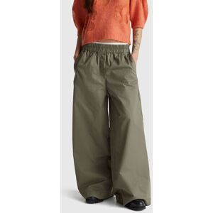 United Colors of Benetton Benetton, Wide Trousers In Pure Cotton, Military Green, Women United Colors of Benetton Benetton, Wide Trousers In Pure Cotton, Military Green, Women